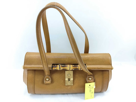 GUCCI Bamboo Hand Leather Camel 114993 2684 Handbag