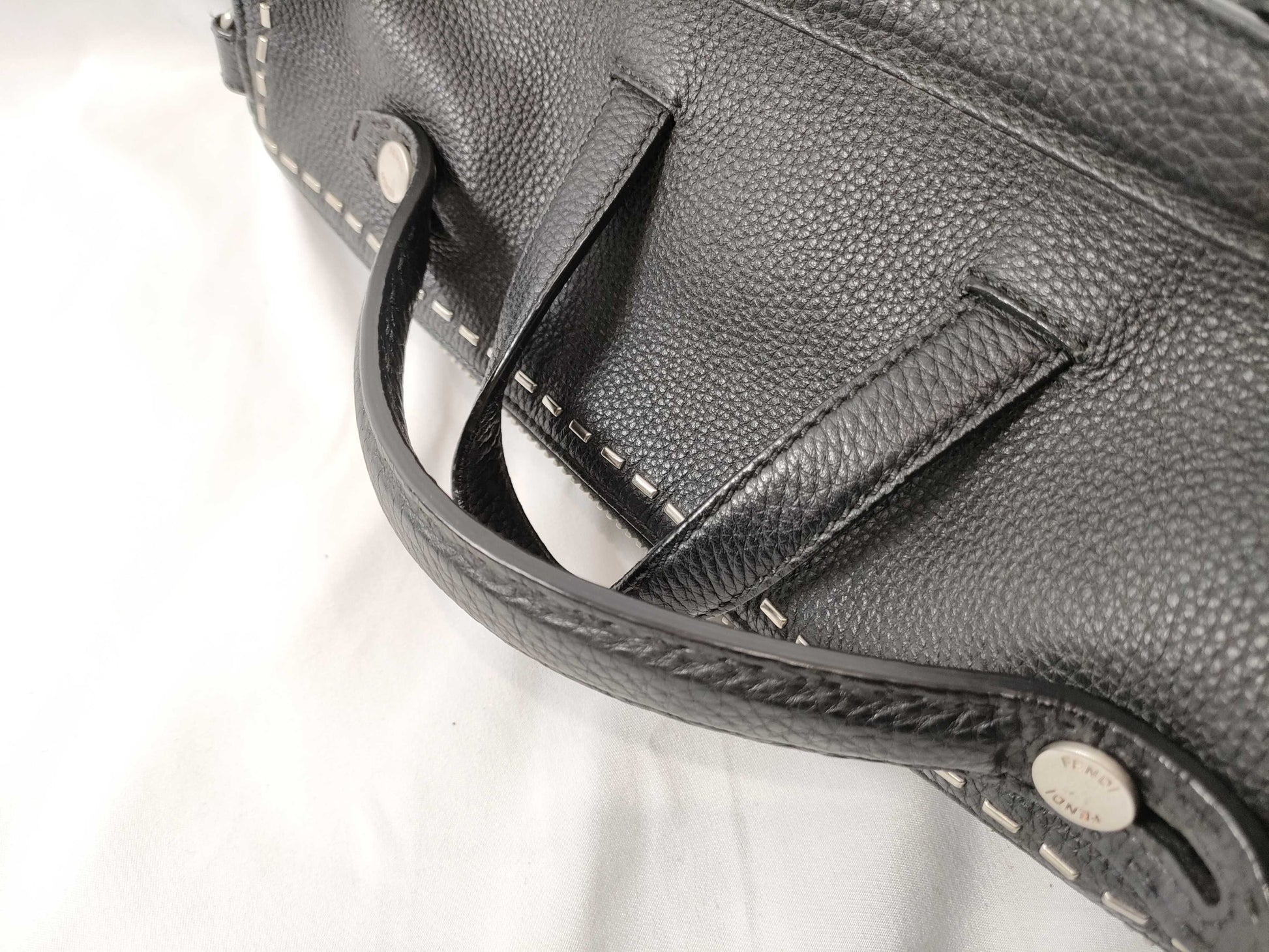 FENDI Selleria Leather 2-Way Business Bag Shoulder Bag