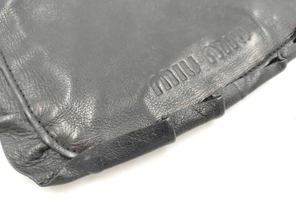 Miu Miu Leather Pochette Black Shoulder Bag