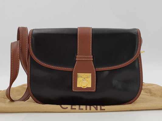CELINE Shoulder Bag Leather Vintage Shoulder Bag