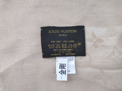 LOUIS VUITTON Monogram Large Shawl Gold Scarf