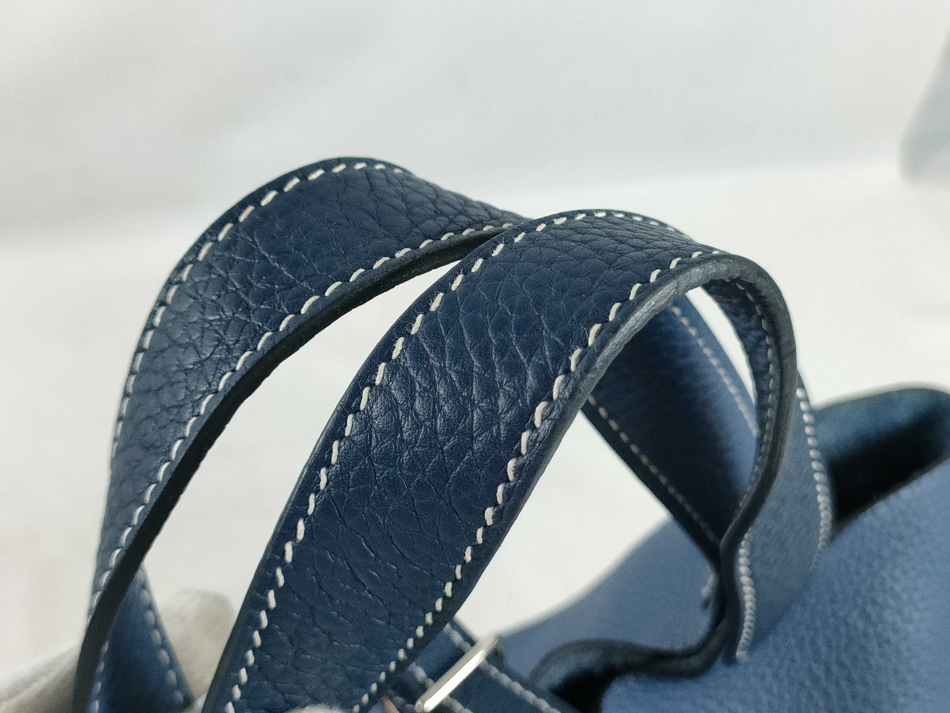 HERMES Picotin Cazac Blue Saphir Blue Brighton Z Stamped Taurillon Handbag