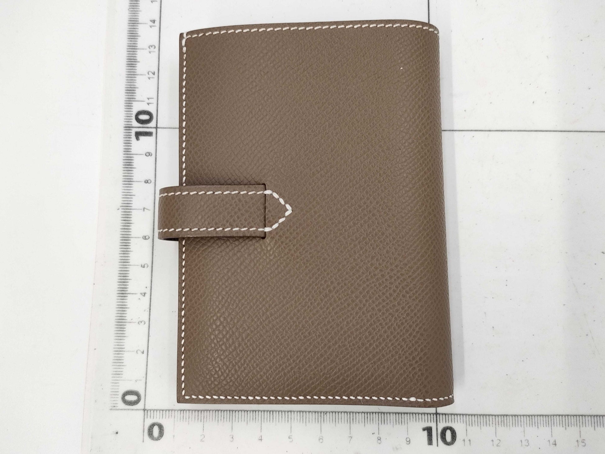 HERMES New Passant W Stamp Etoupe Epson Wallet