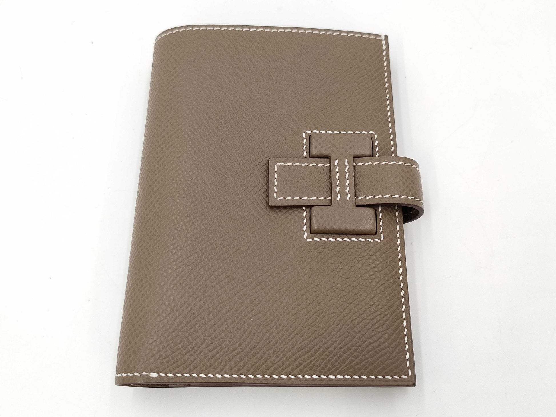 HERMES New Passant W Stamp Etoupe Epson Wallet