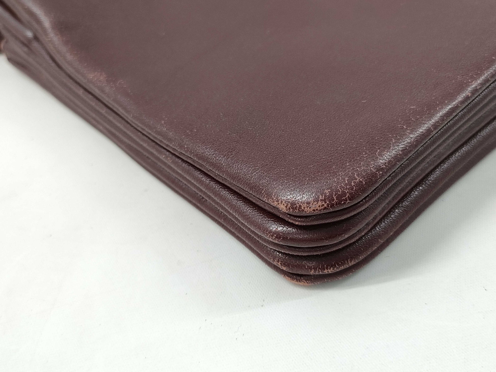CELINE Trio Leather Shoulder Bag in Wine Red