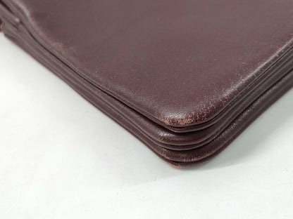 CELINE Trio Leather Shoulder Bag in Wine Red