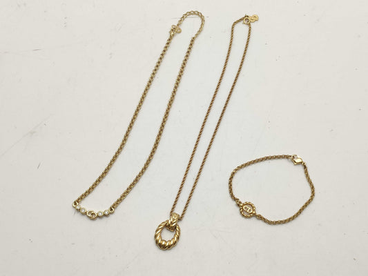 Dior Vintage Necklace and Bracelet 3-Piece Necklace