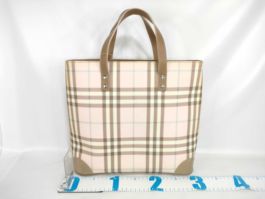 BURBERRY Check/Handbag/Pink/Discoloration-Resistant Tote Bag