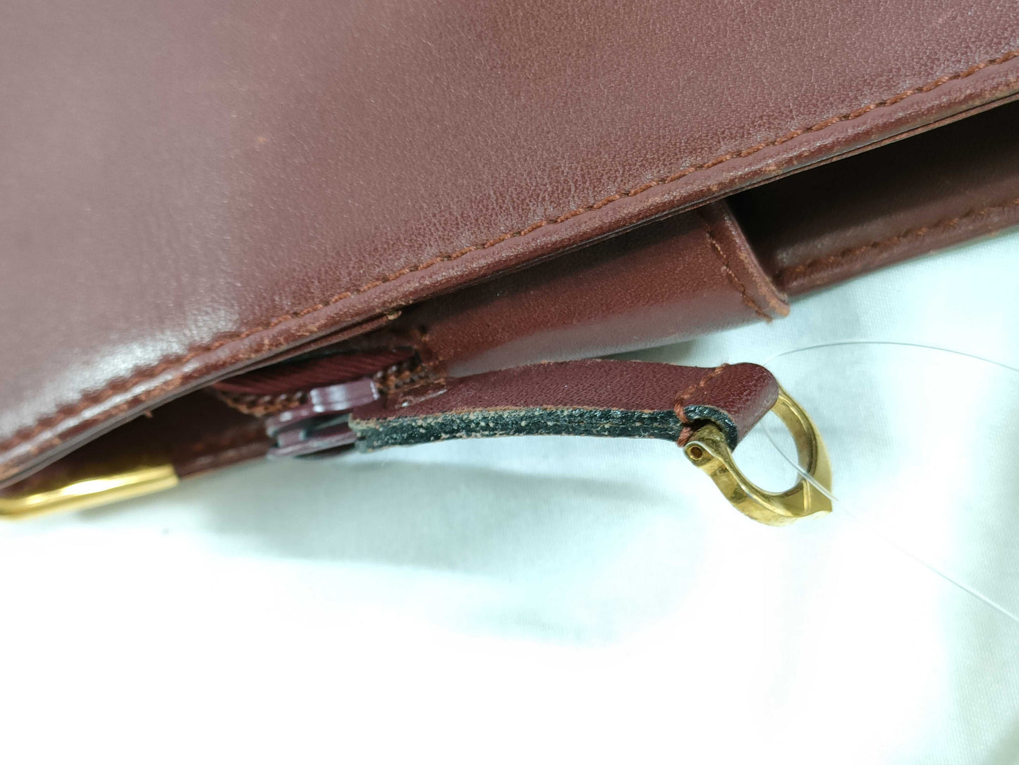 Cartier Must Must Line Leather Clutch Bag Bordeaux Second Bag