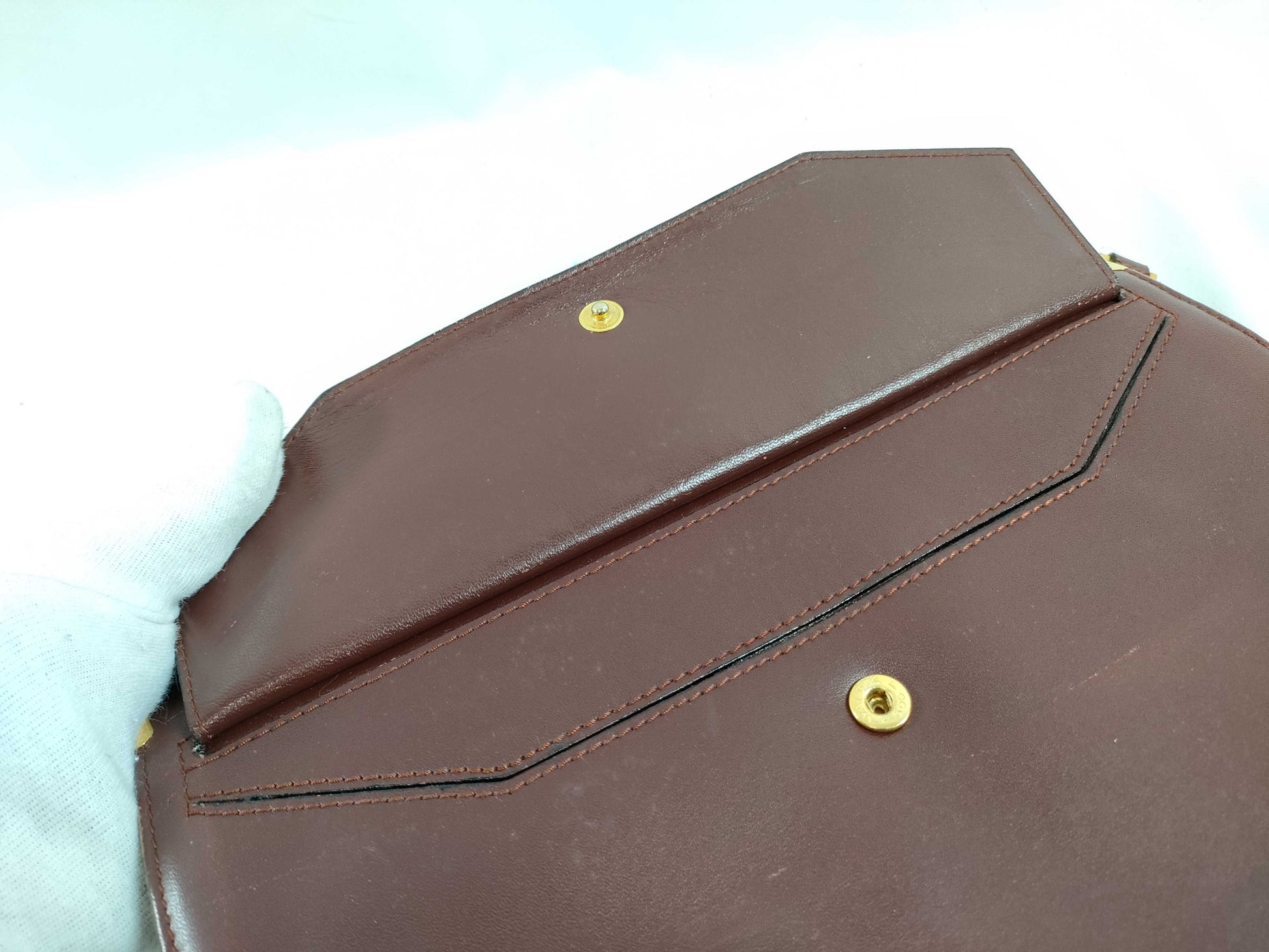 Cartier Must Must Line Leather Clutch Bag Bordeaux Second Bag