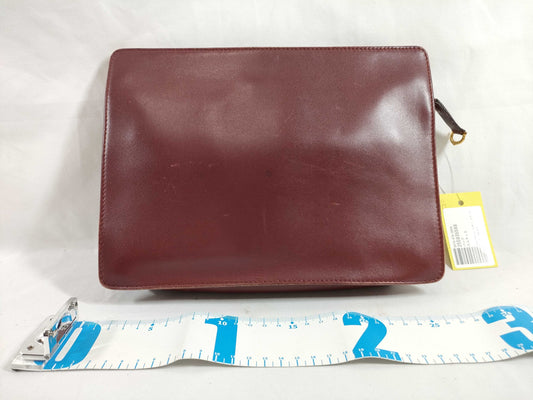 Cartier Must Must Line Leather Clutch Bag Bordeaux Second Bag