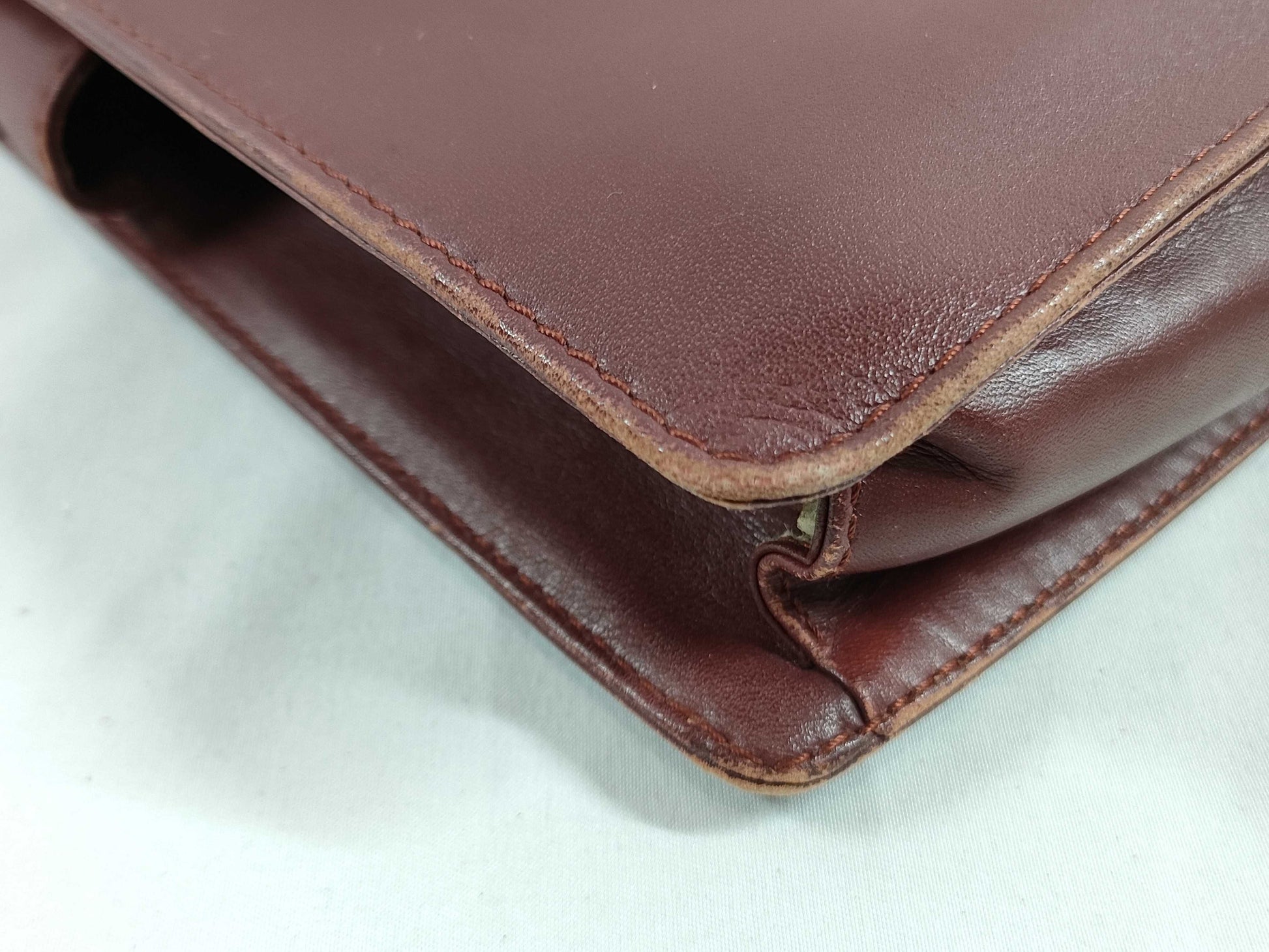 Cartier Must Must Line Leather Clutch Bag Bordeaux Second Bag
