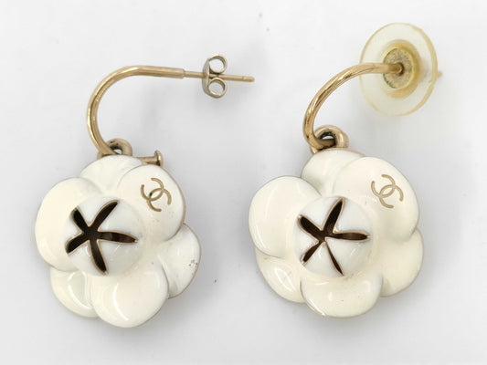 CHANEL Camellia Hoop Earrings 02P Earrings