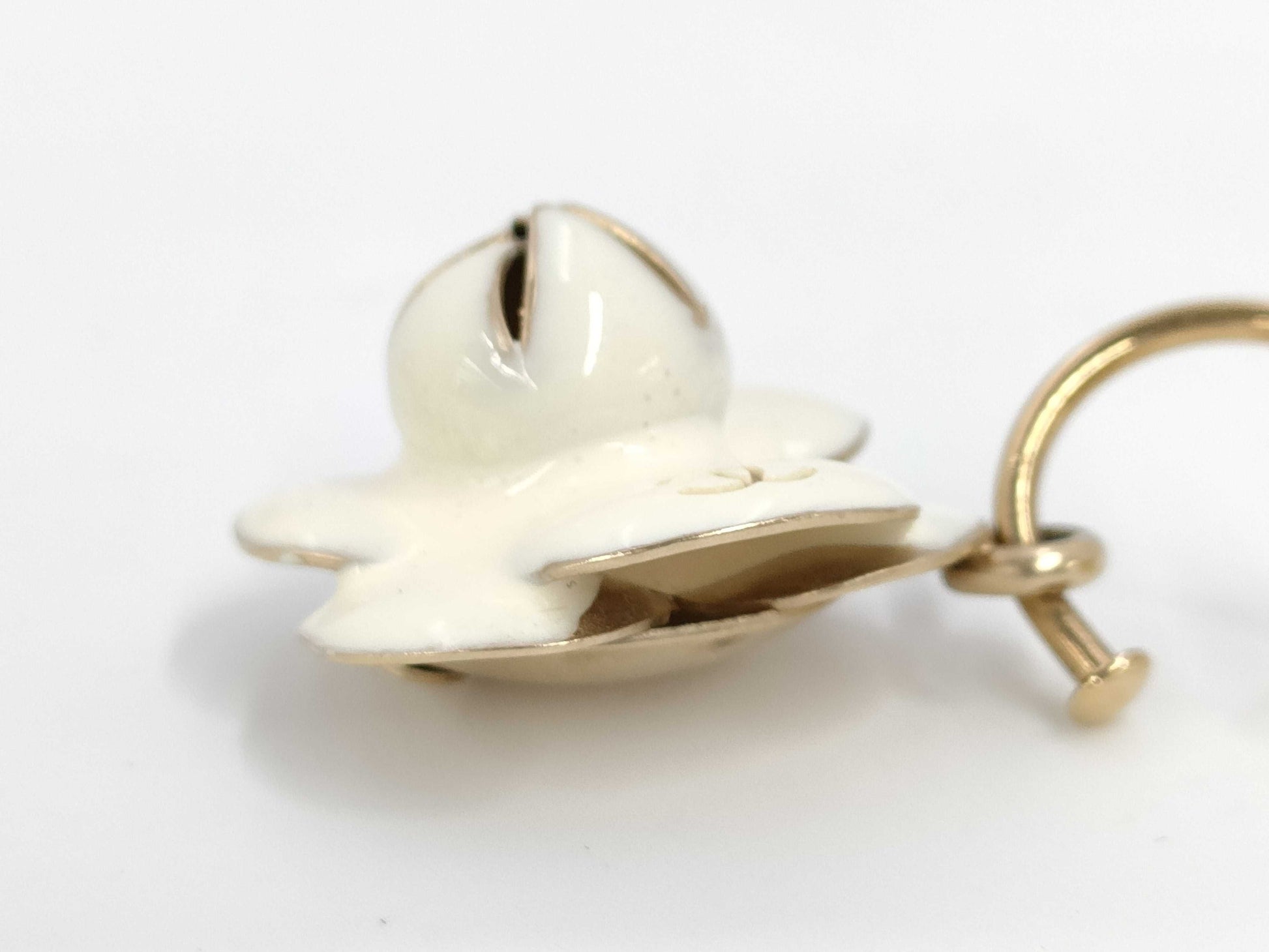 CHANEL Camellia Hoop Earrings 02P Earrings