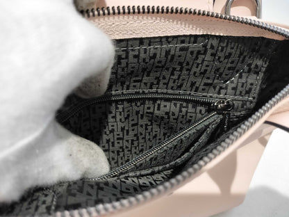 LONG CHAMP Pliage Mini All Leather 2-Way Handbag with Strap and Dust Bag