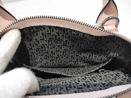 LONG CHAMP Pliage Mini All Leather 2-Way Handbag with Strap and Dust Bag