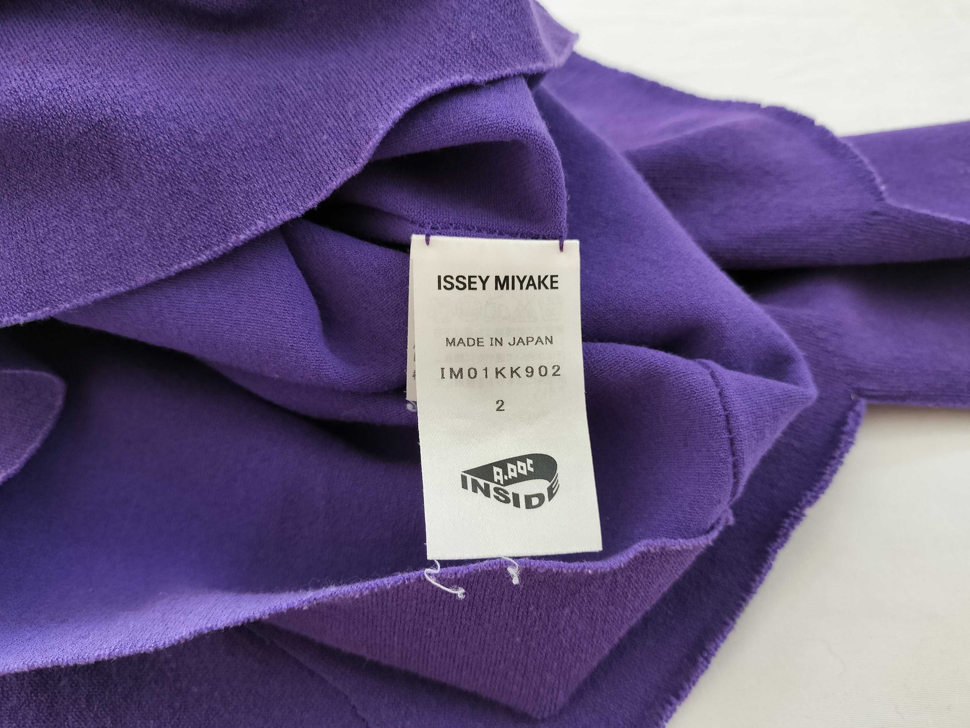 ISSEY MIYAKE Women's Tops Purple Turtleneck T-Shirt
