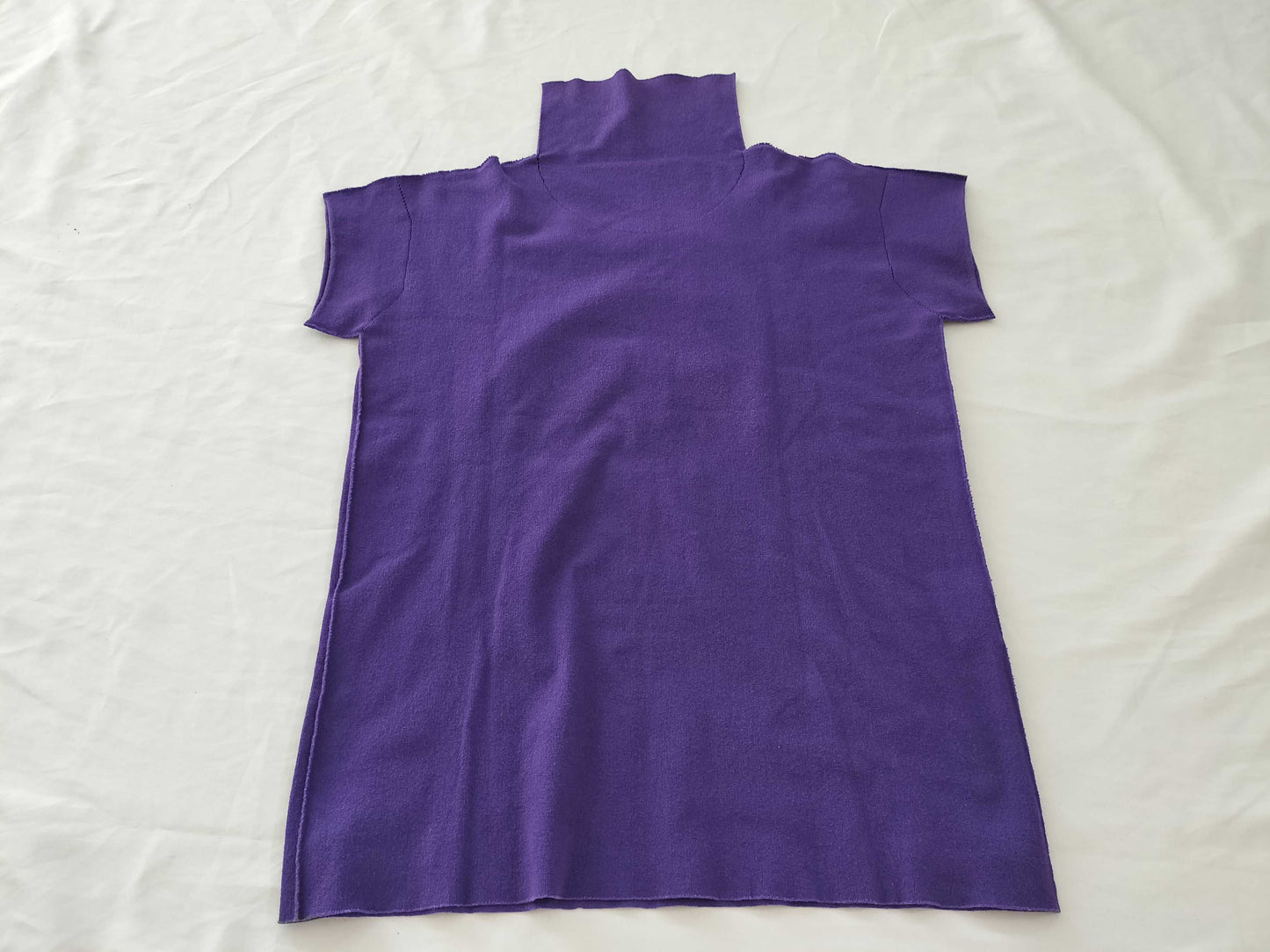ISSEY MIYAKE Women's Tops Purple Turtleneck T-Shirt