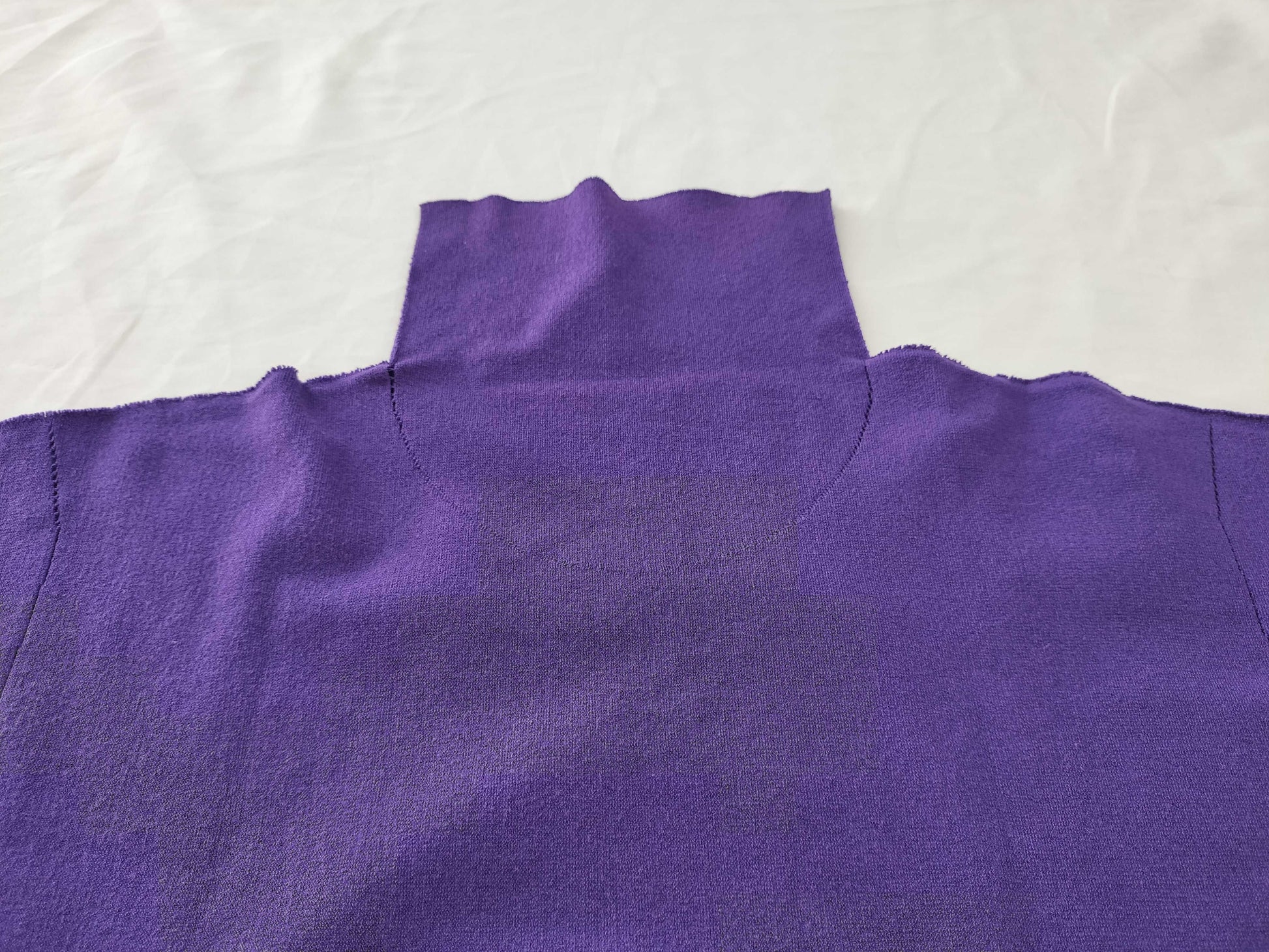 ISSEY MIYAKE Women's Tops Purple Turtleneck T-Shirt