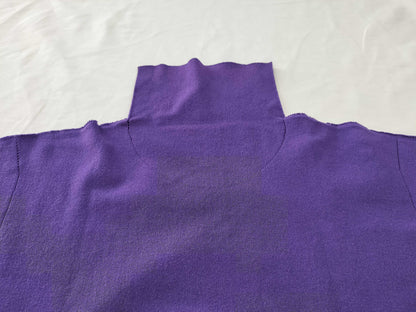 ISSEY MIYAKE Women's Tops Purple Turtleneck T-Shirt