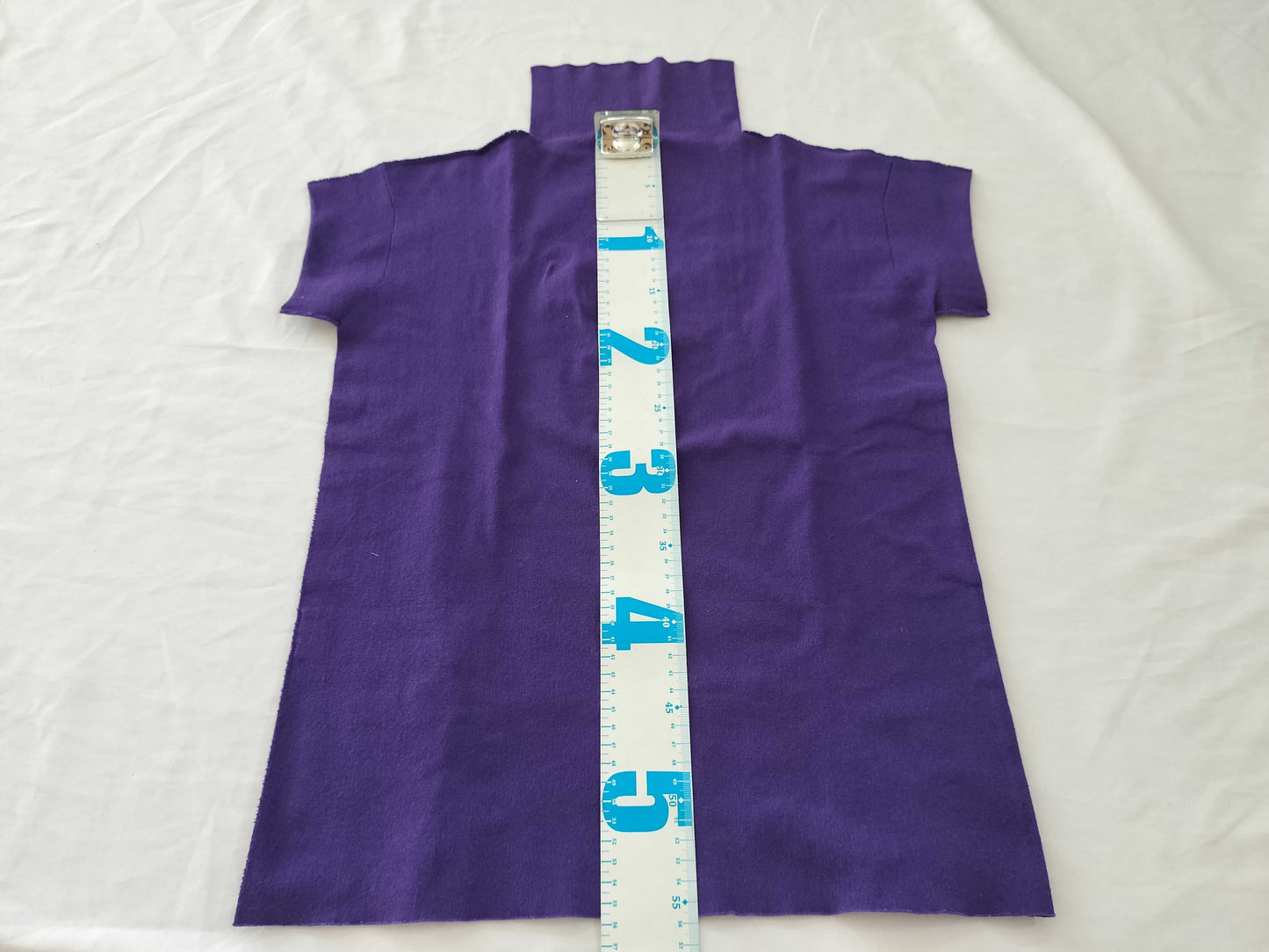 ISSEY MIYAKE Women's Tops Purple Turtleneck T-Shirt
