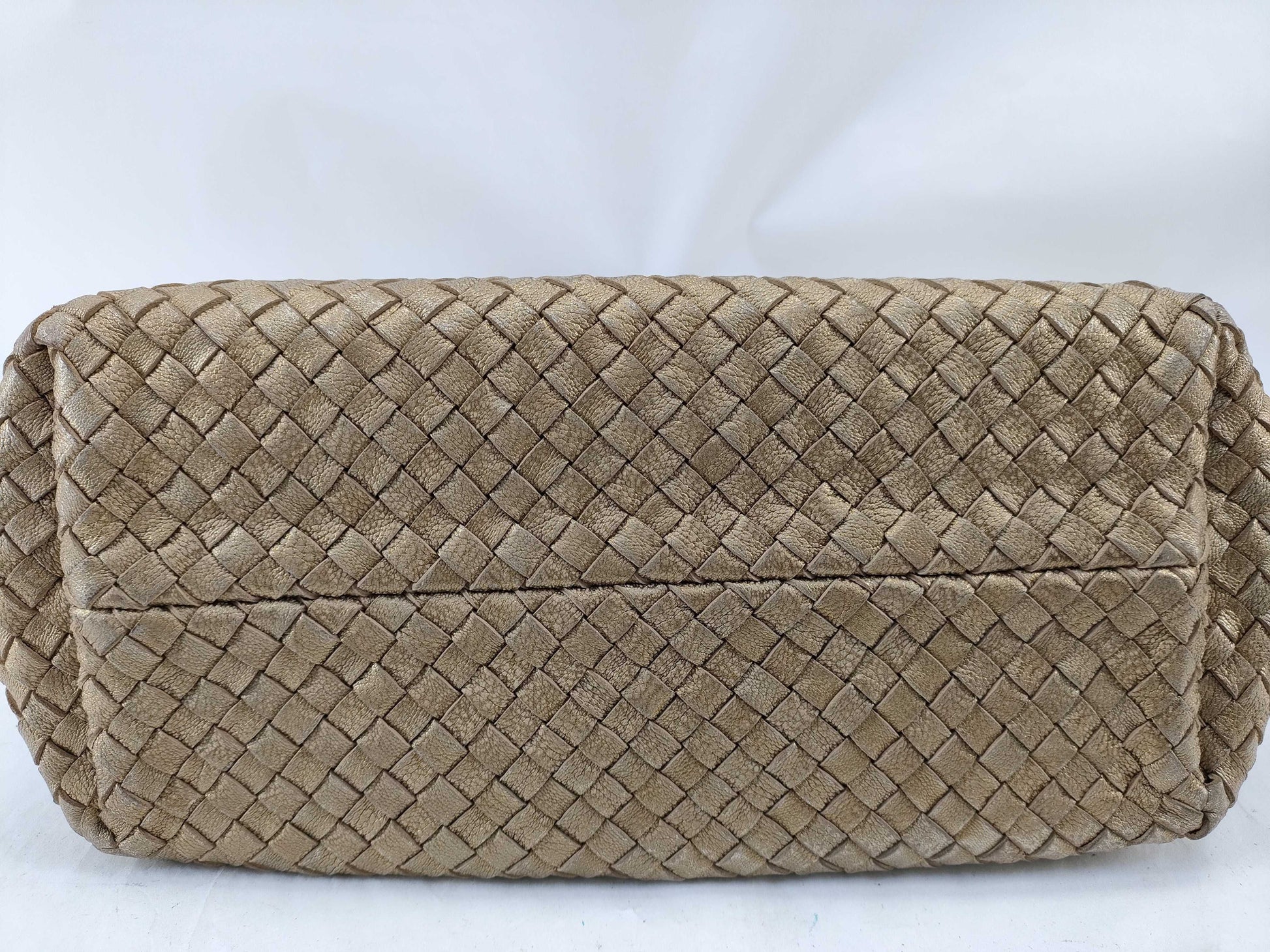 BOTTEGA VENETA Intrecciato 925 Plate Gold Tote Cabas MM Tote Bag