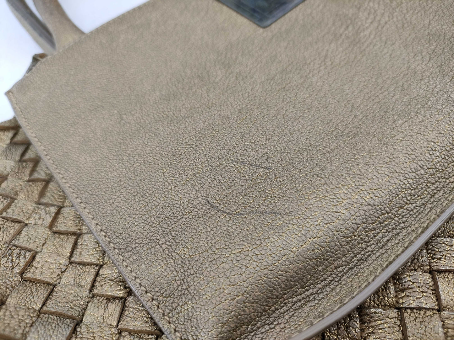 BOTTEGA VENETA Intrecciato 925 Plate Gold Tote Cabas MM Tote Bag
