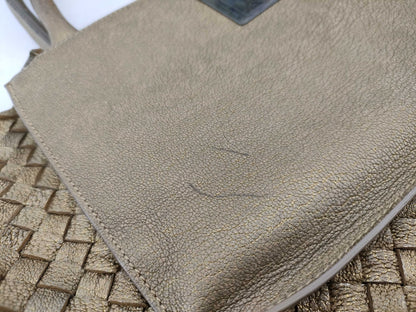 BOTTEGA VENETA Intrecciato 925 Plate Gold Tote Cabas MM Tote Bag