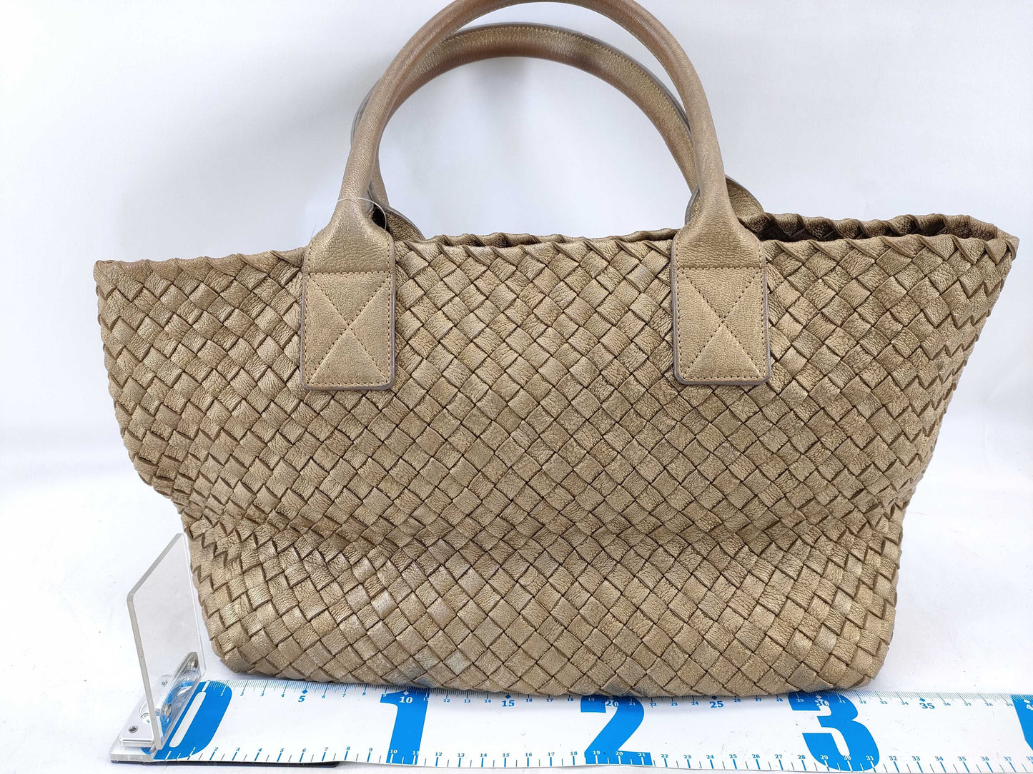 BOTTEGA VENETA Intrecciato 925 Plate Gold Tote Cabas MM Tote Bag