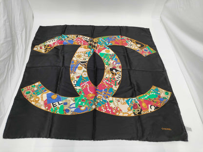 CHANEL Silk Scarf Coco Mark Scarf