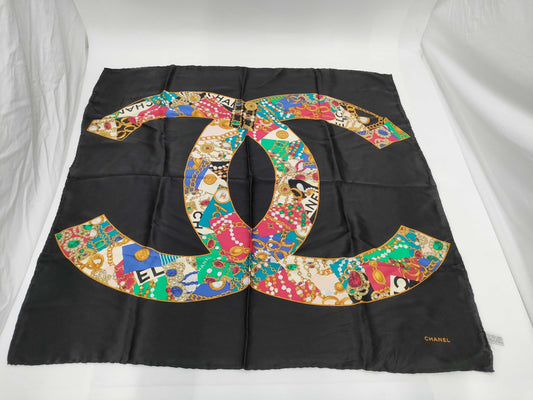 CHANEL Silk Scarf Coco Mark Scarf