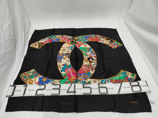 CHANEL Silk Scarf Coco Mark Scarf