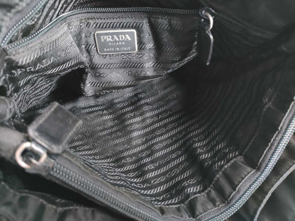PRADA Nylon Nylon and Leather Tote Bag