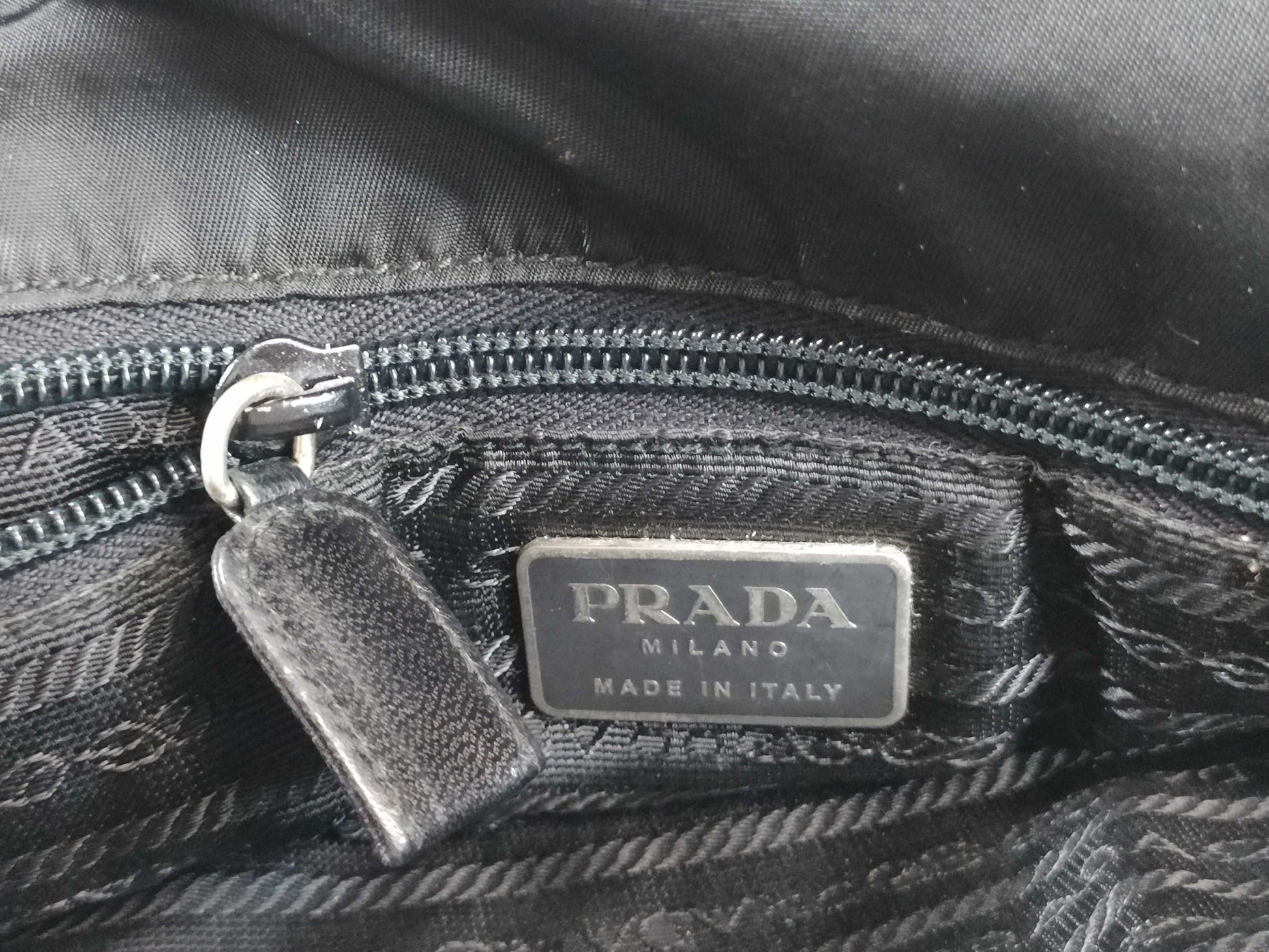 PRADA Nylon Nylon and Leather Tote Bag