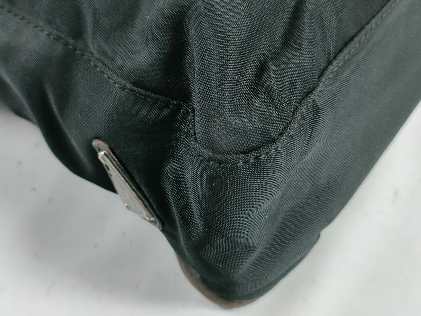 PRADA Nylon Nylon and Leather Tote Bag