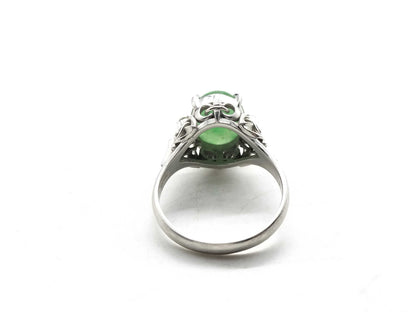 Jadeite 2.96ct D 0.09ct Pt900 6.8g Ring 