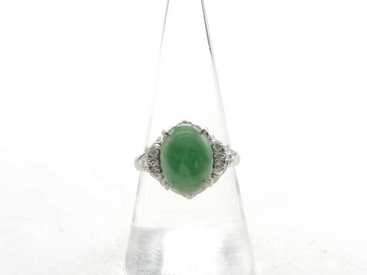Jadeite 2.96ct D 0.09ct Pt900 6.8g Ring 