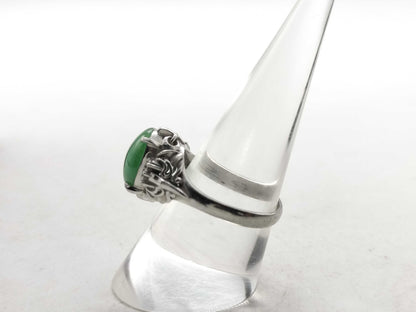 Jadeite 2.96ct D 0.09ct Pt900 6.8g Ring 