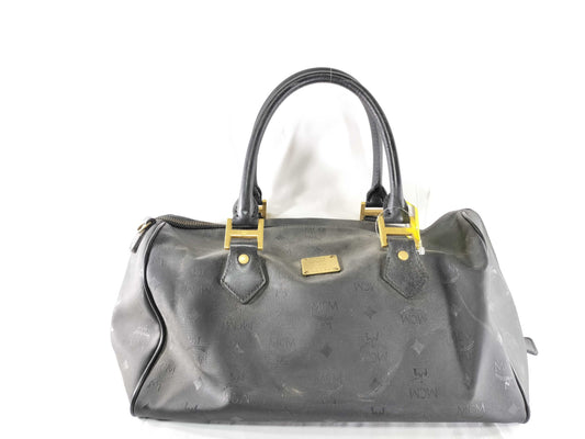 MCM Nylon x Leather Black Boston Bag Boston Bag