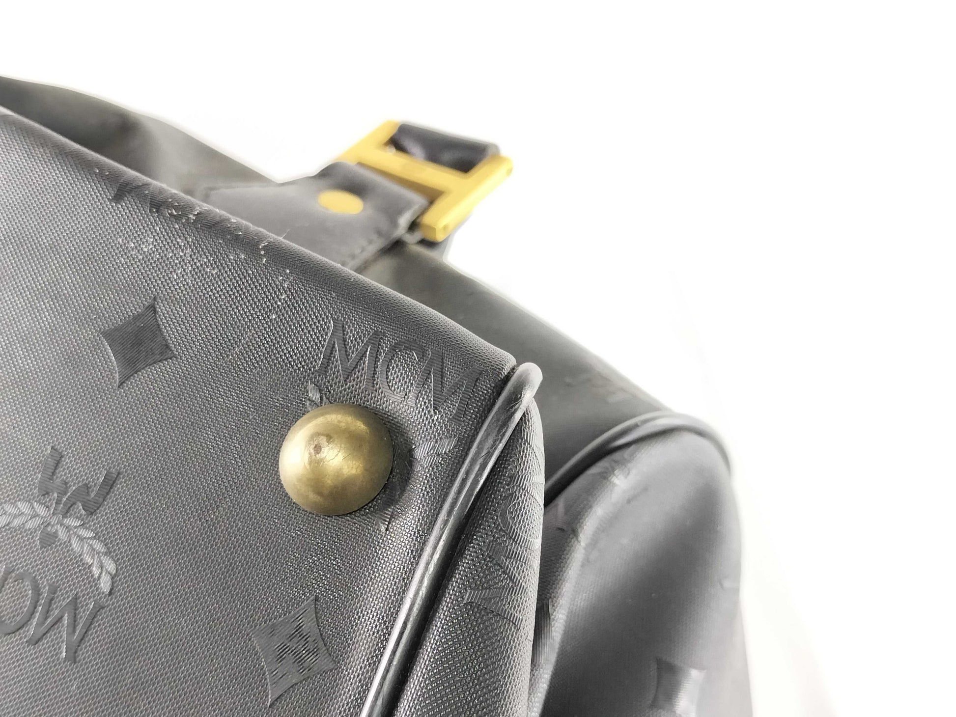 MCM Nylon x Leather Black Boston Bag Boston Bag