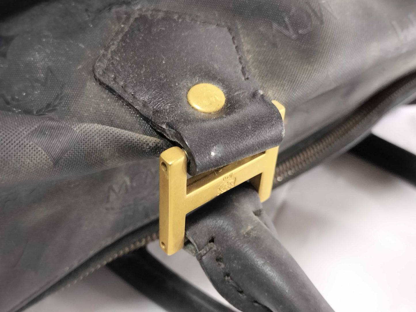 MCM Nylon x Leather Black Boston Bag Boston Bag