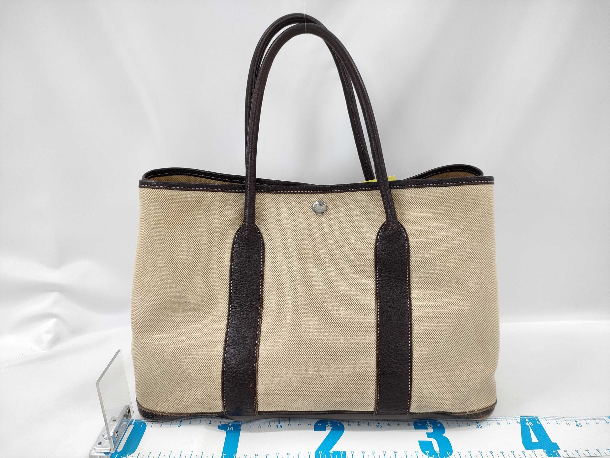 HERMES? G Garden Party Toile H GM Tote Bag Handbag
