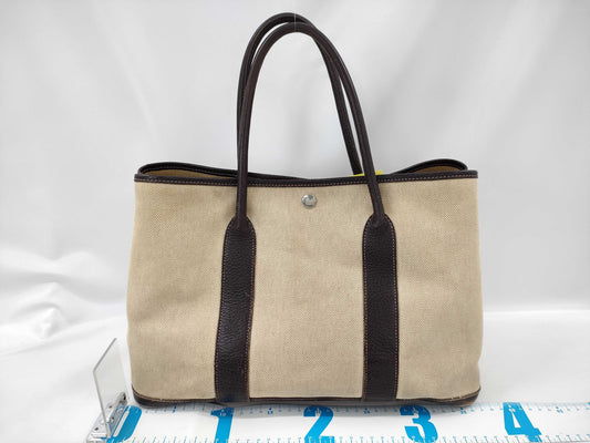 HERMES? G Garden Party Toile H GM Tote Bag Handbag
