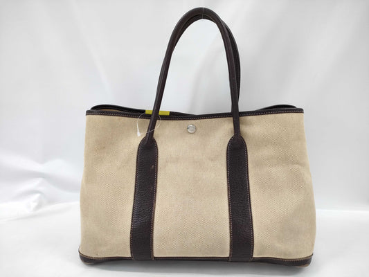 HERMES? G Garden Party Toile H GM Tote Bag Handbag