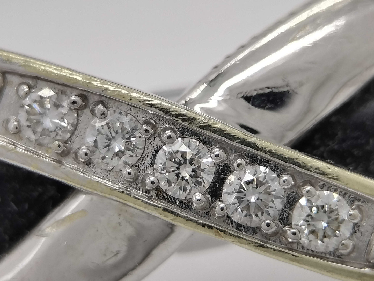 D0.10ct K10WG 6.9g Bracelet/Bangle 