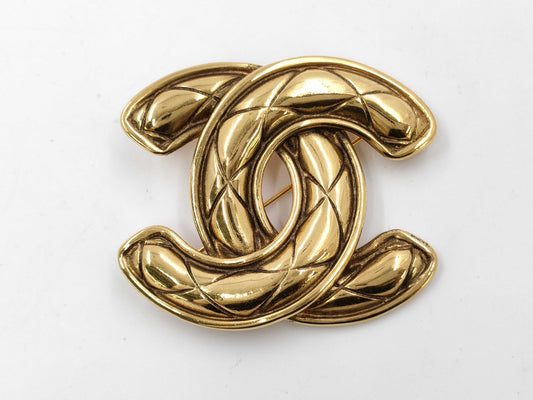 CHANEL Coco Mark Matelasse Brooch Brooch