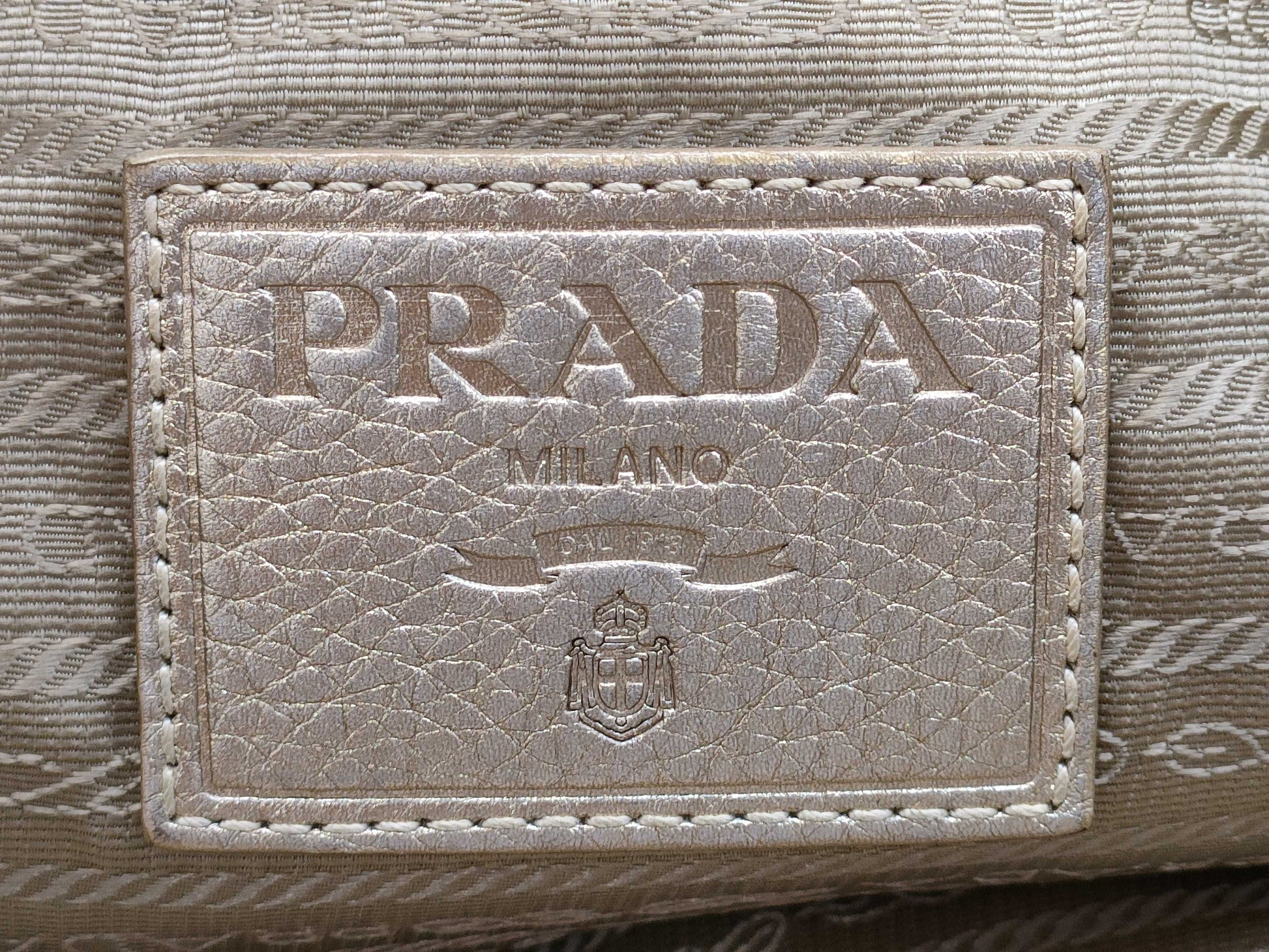 PRADA Jacquard 2-way Tote Shoulder Bag with White Tag