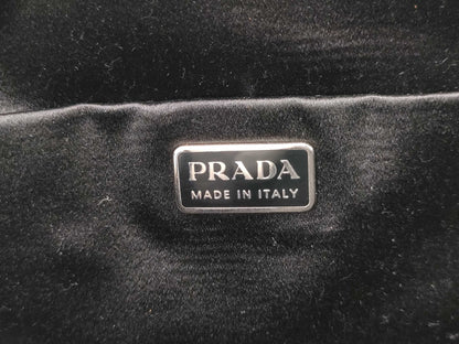 PRADA Nylon Satin/Leather Tote Bag