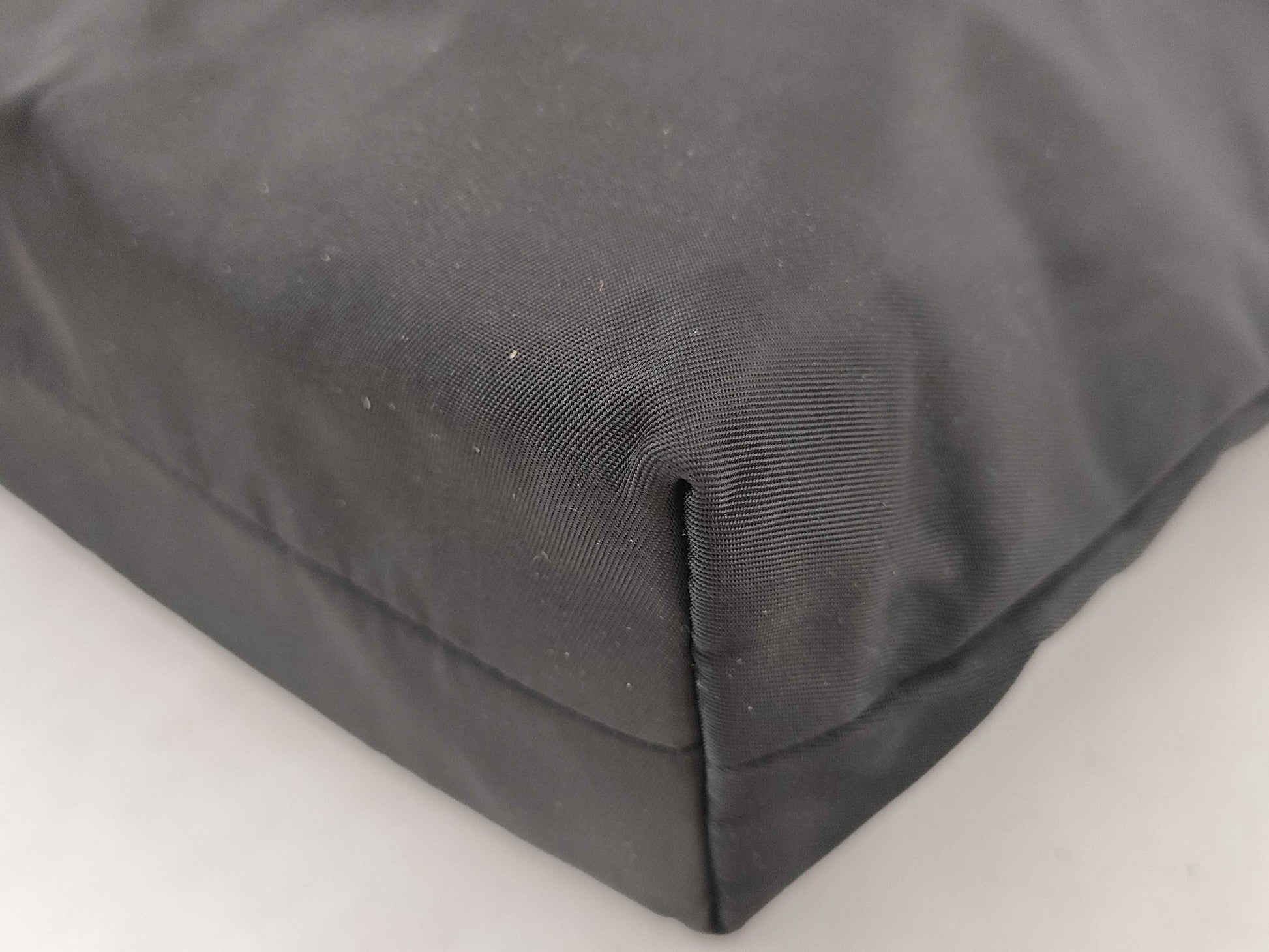 PRADA Nylon Satin/Leather Tote Bag