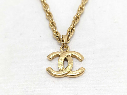 CHANEL Coco Mark Vintage Double Chain Necklace